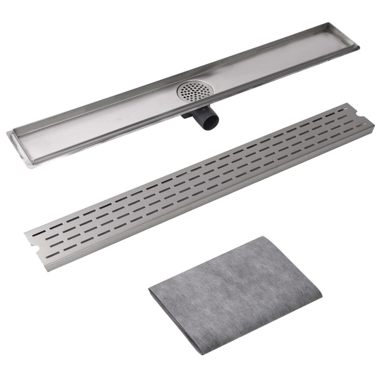 Vidaxl Doudeur de douche rectangulaire 930 x 140 mm en acier inoxydable