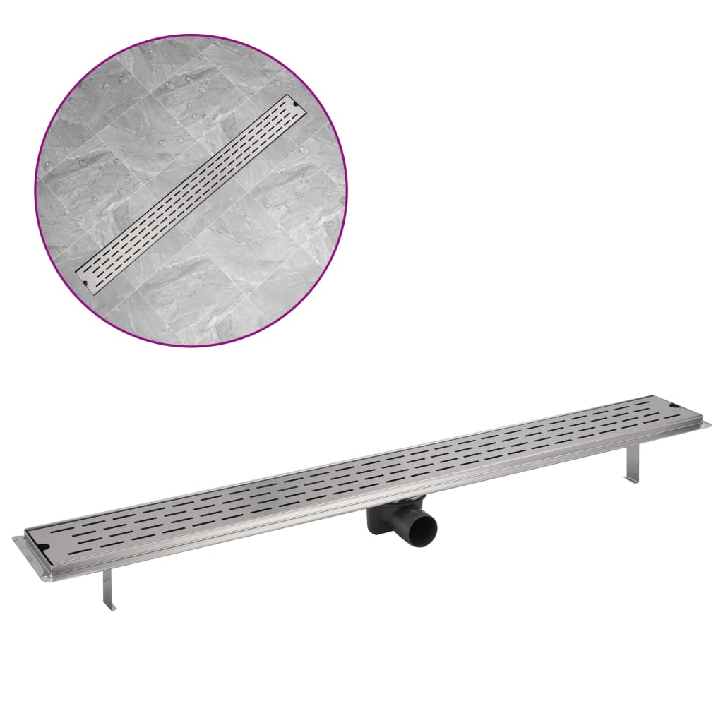 Vidaxl Douleur de douche rectangulaire 1030x140 mm en acier inoxydable