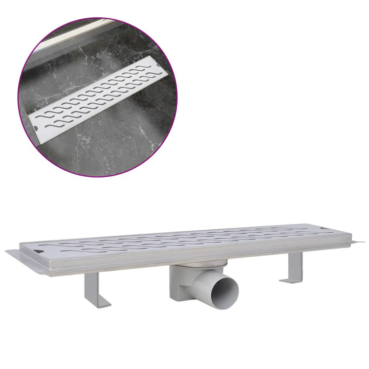 Vidaxl Douleur de douche Golf rectangulaire 530x140 mm en acier inoxydable