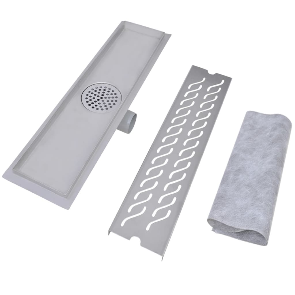Vidaxl Douleur de douche Golf rectangulaire 530x140 mm en acier inoxydable