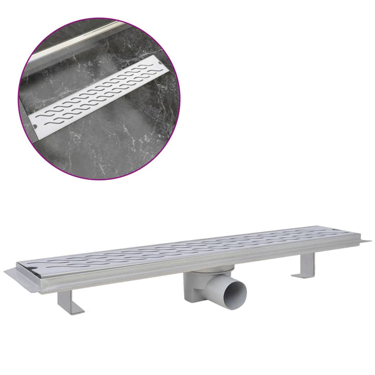 Vidaxl Douleur de douche Golf rectangulaire 630x140 mm en acier inoxydable