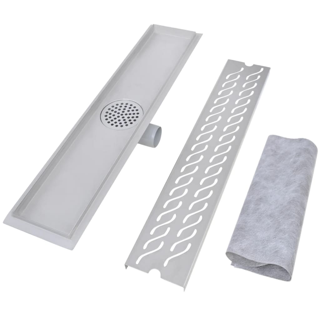 Vidaxl Douleur de douche Golf rectangulaire 630x140 mm en acier inoxydable