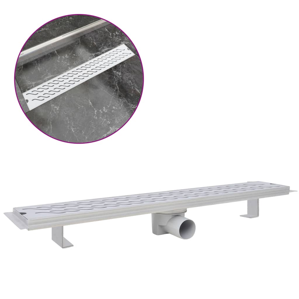 Vidaxl Douleur de douche Golf rectangulaire 730x140 mm en acier inoxydable
