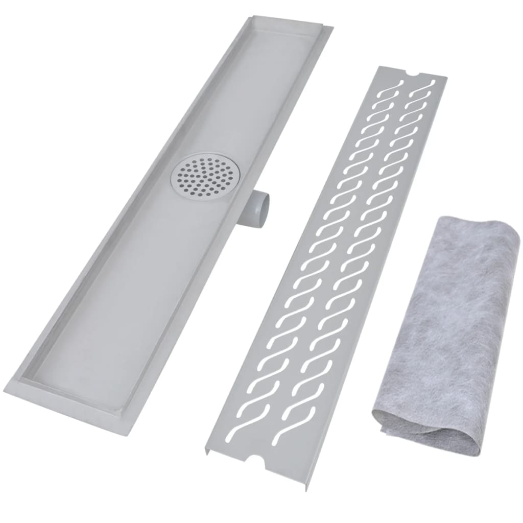 Vidaxl Douleur de douche Golf rectangulaire 730x140 mm en acier inoxydable