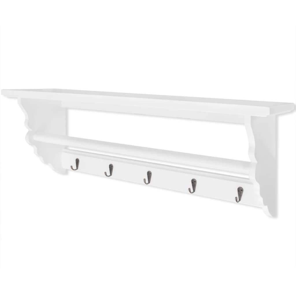 Vidaxl Coat Rack Baroque Style MDF blanc