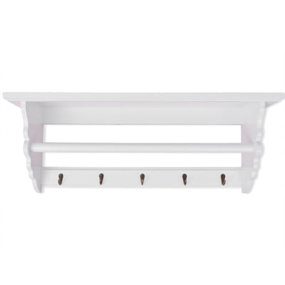 Vidaxl Coat Rack Baroque Style MDF blanc