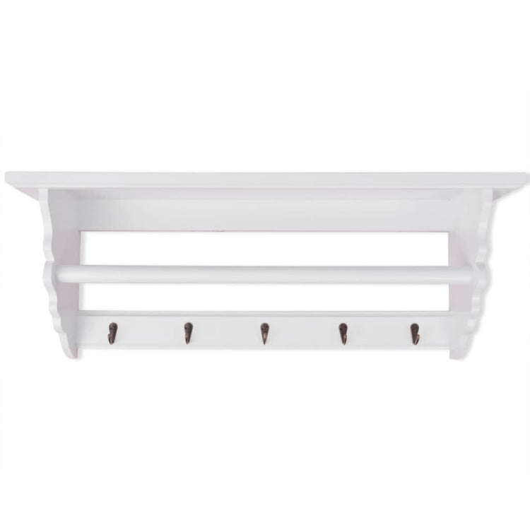 Vidaxl Coat Rack Baroque Style MDF blanc