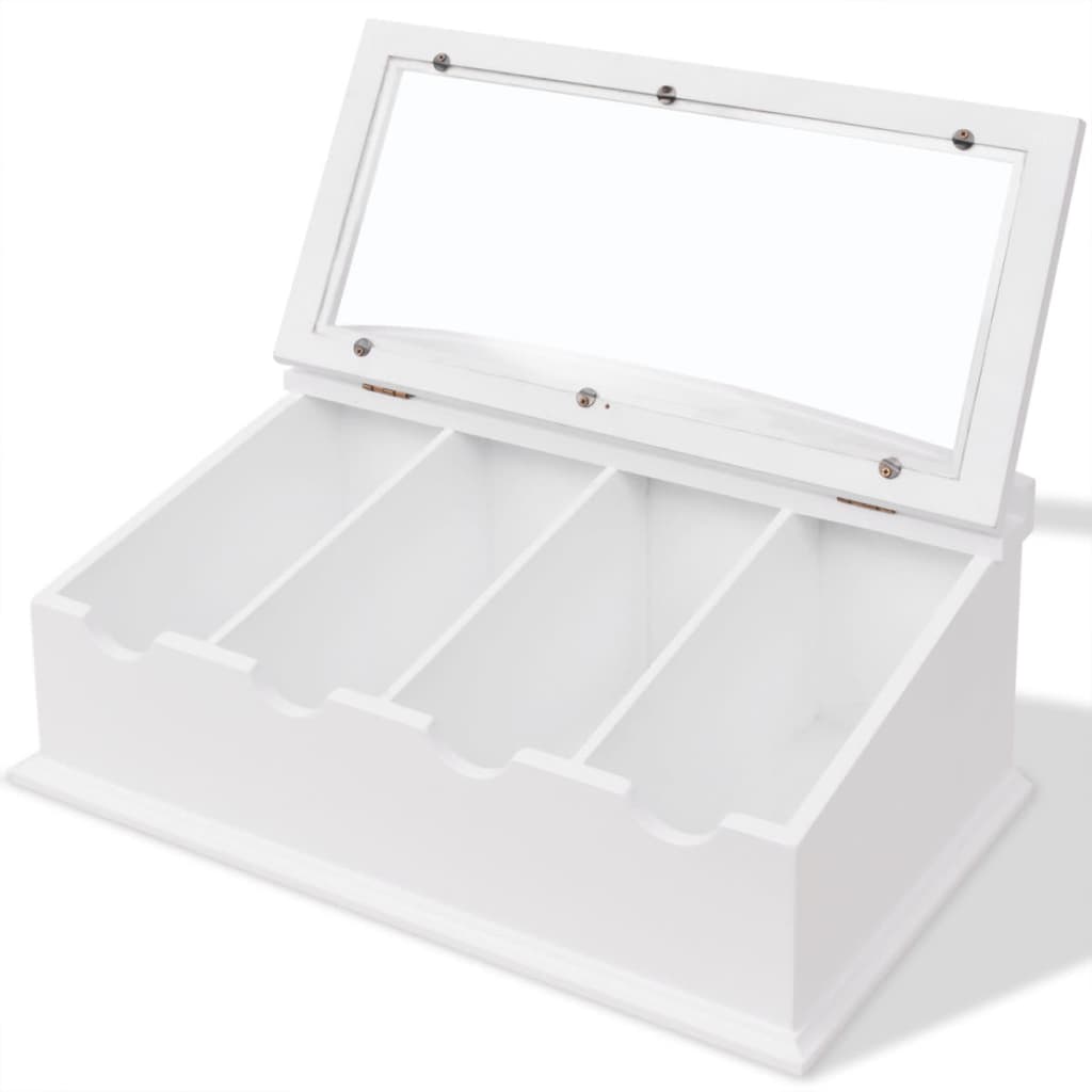 Vidaxl Cutlery Duwier MDF White Baroque Style