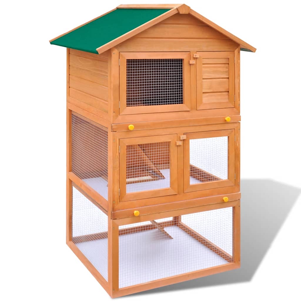 Vidaxx clapier extérieur cage en bois 3 couches