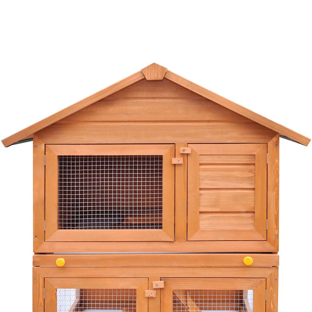 Vidaxx clapier extérieur cage en bois 3 couches