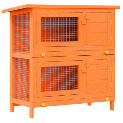 Vidaxx Clapier d'extérieur pour petits animaux, 4 portes, bois