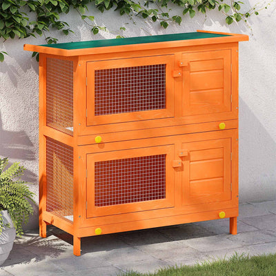Vidaxx Clapier d'extérieur pour petits animaux, 4 portes, bois