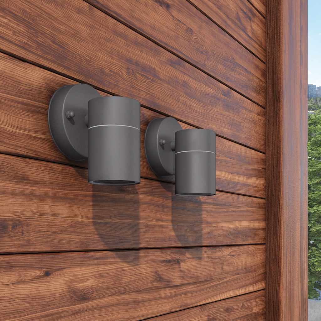 Lampe murale vidaxl à l'extérieur en acier inoxydable 2 sts