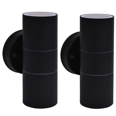 Vidaxl Lampes murales extérieures 2 pcs vers le haut en acier inoxydable