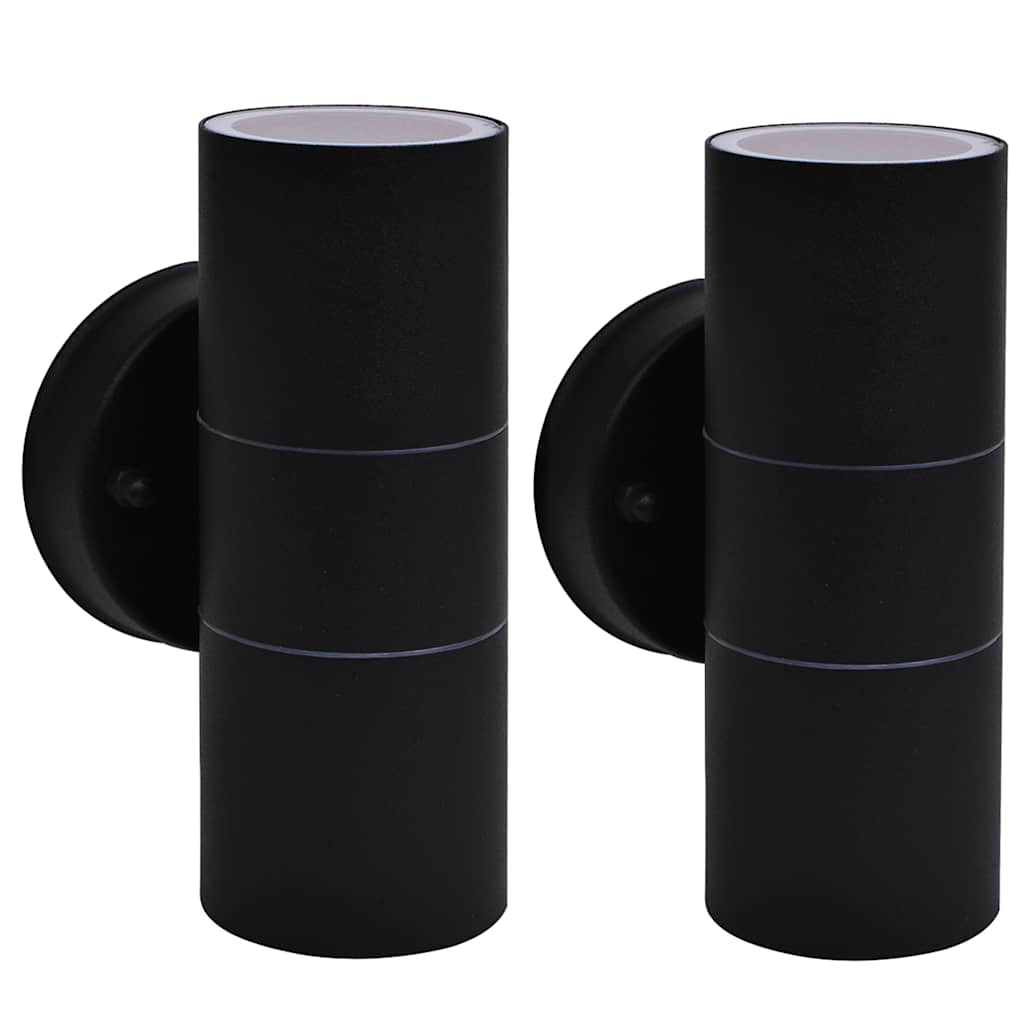 Vidaxl Lampes murales extérieures 2 pcs vers le haut en acier inoxydable
