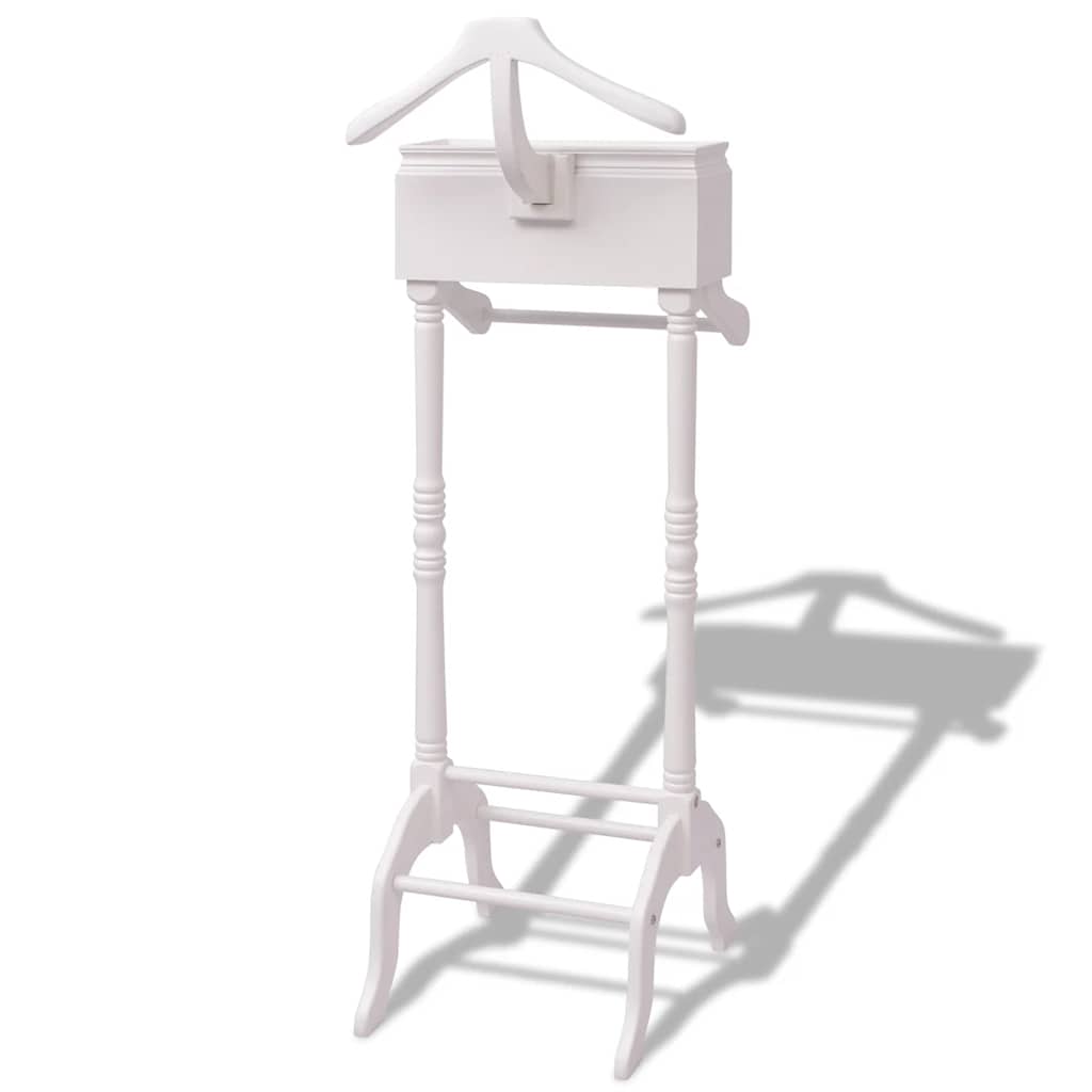 Rack de vêtements vidaxl avec armoire en bois blanc