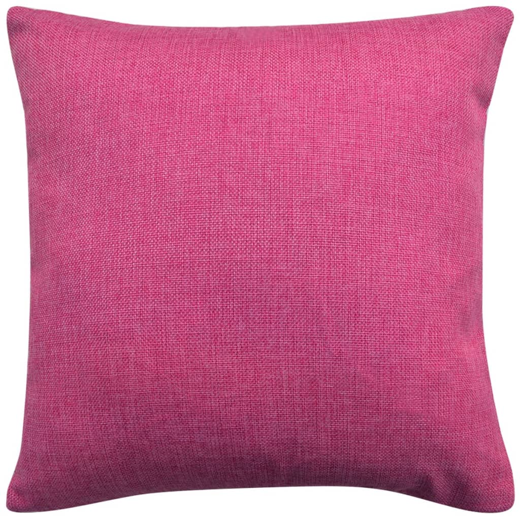 Coussin vidaxl couvre 4 pièces en lin look rose 40x40 cm