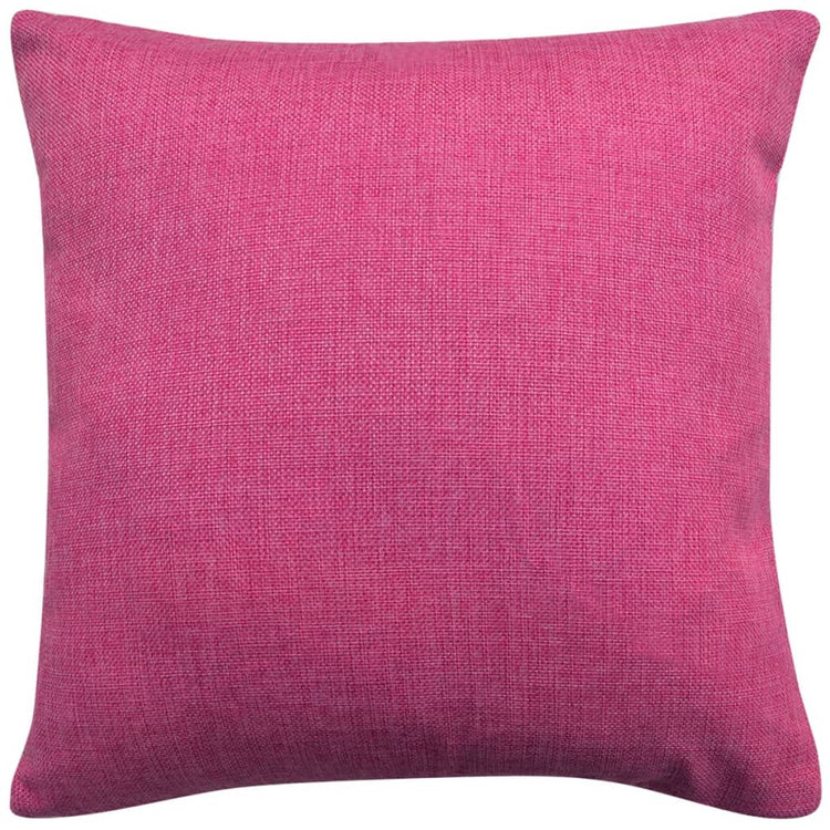 Coussin vidaxl couvre 4 pièces en lin look rose 40x40 cm
