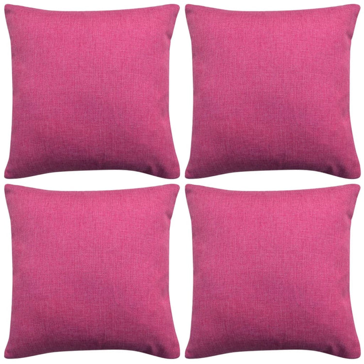 Coussin vidaxl coussin 4 pièces lin look rose 80x80 cm