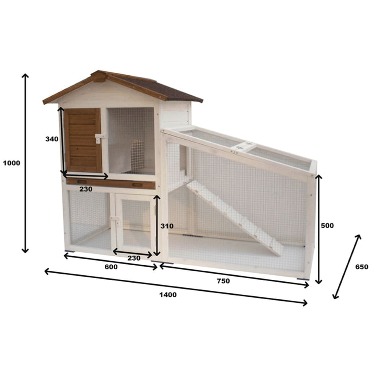 @pet @pet lapin loft tommy 140x65x100 cm blanc et brun 20072