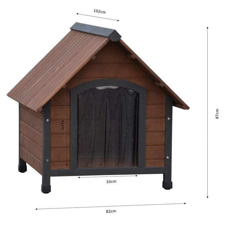 @pet @pet dog loft avec des volets en plastique rustique 102x82x87 cm brun