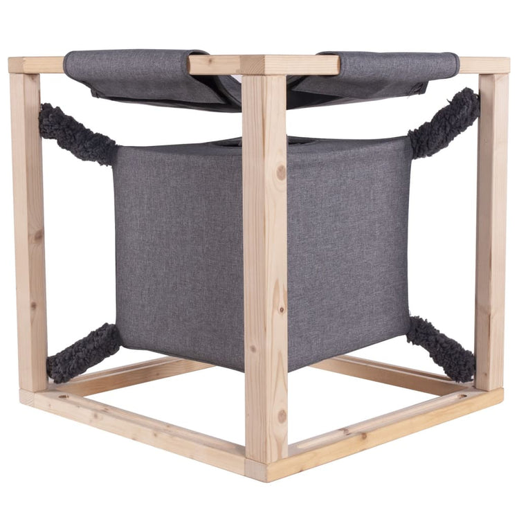 Quapas! Quapas! lit de chat avec hamac Catcube M 54x54x54 cm gris