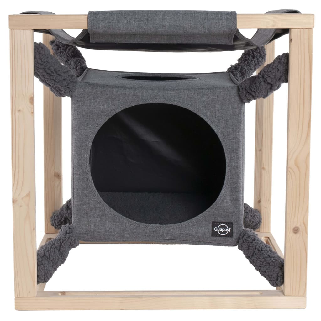 Quapas! Quapas! lit de chat avec hamac Catcube M 54x54x54 cm gris
