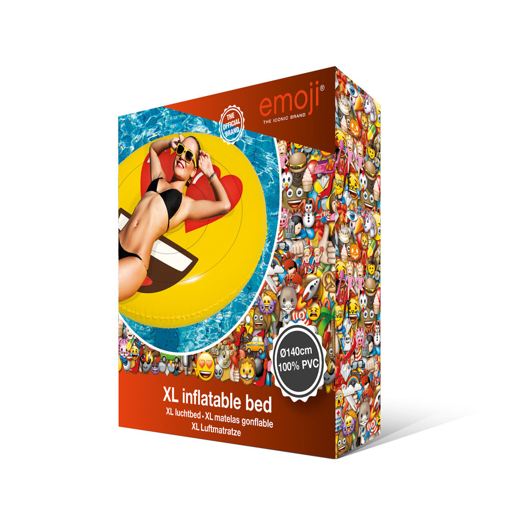 Figure gonflable de base emoji face cœurs 140 cm
