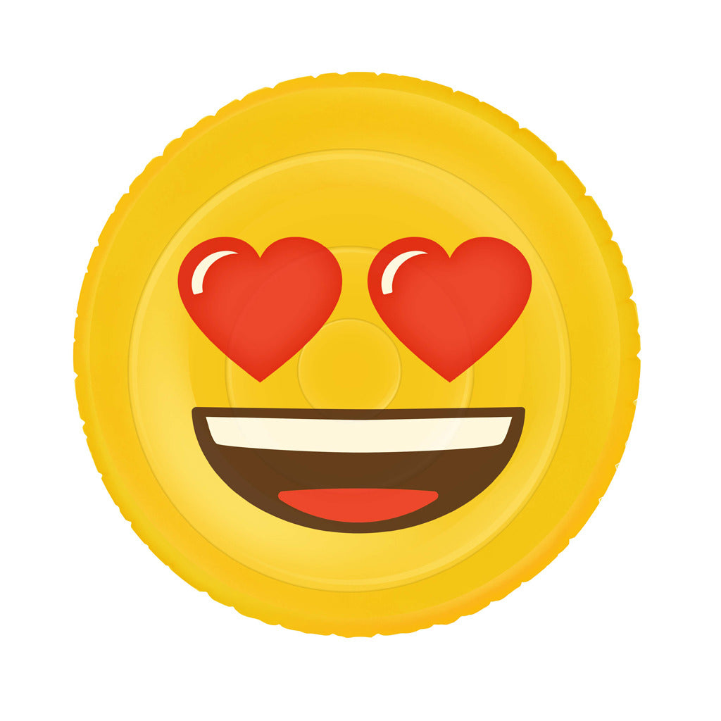 Figure gonflable de base emoji face cœurs 140 cm