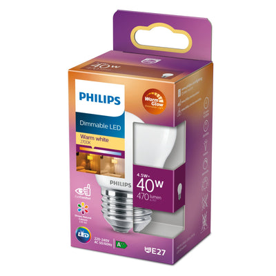 Philips Dimmable LED Candondi 40W E27 WHITE CHAUD