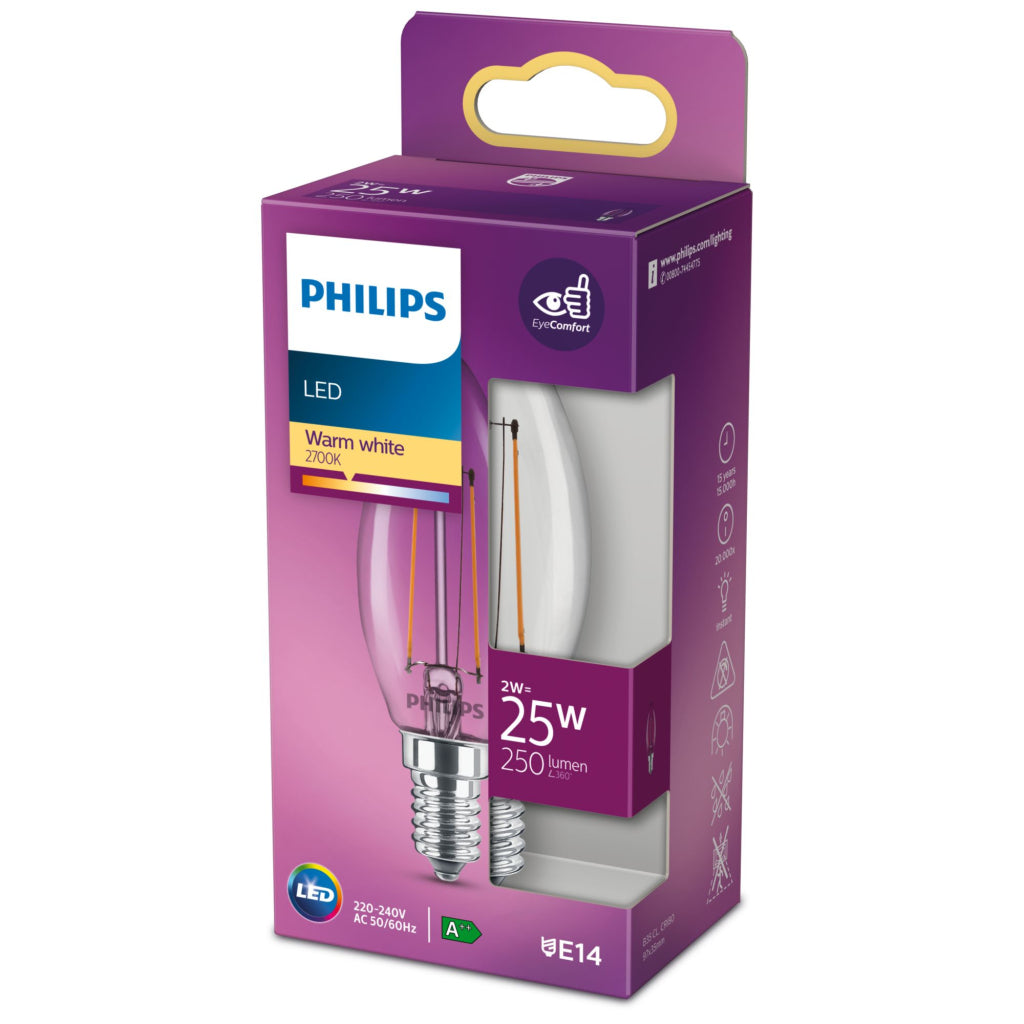 Philips LED peut lamp 25W B35 E14 blanc chaud