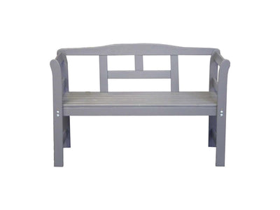 Banc de jardin Sens bois de pin FSC 113x40x75cm gris