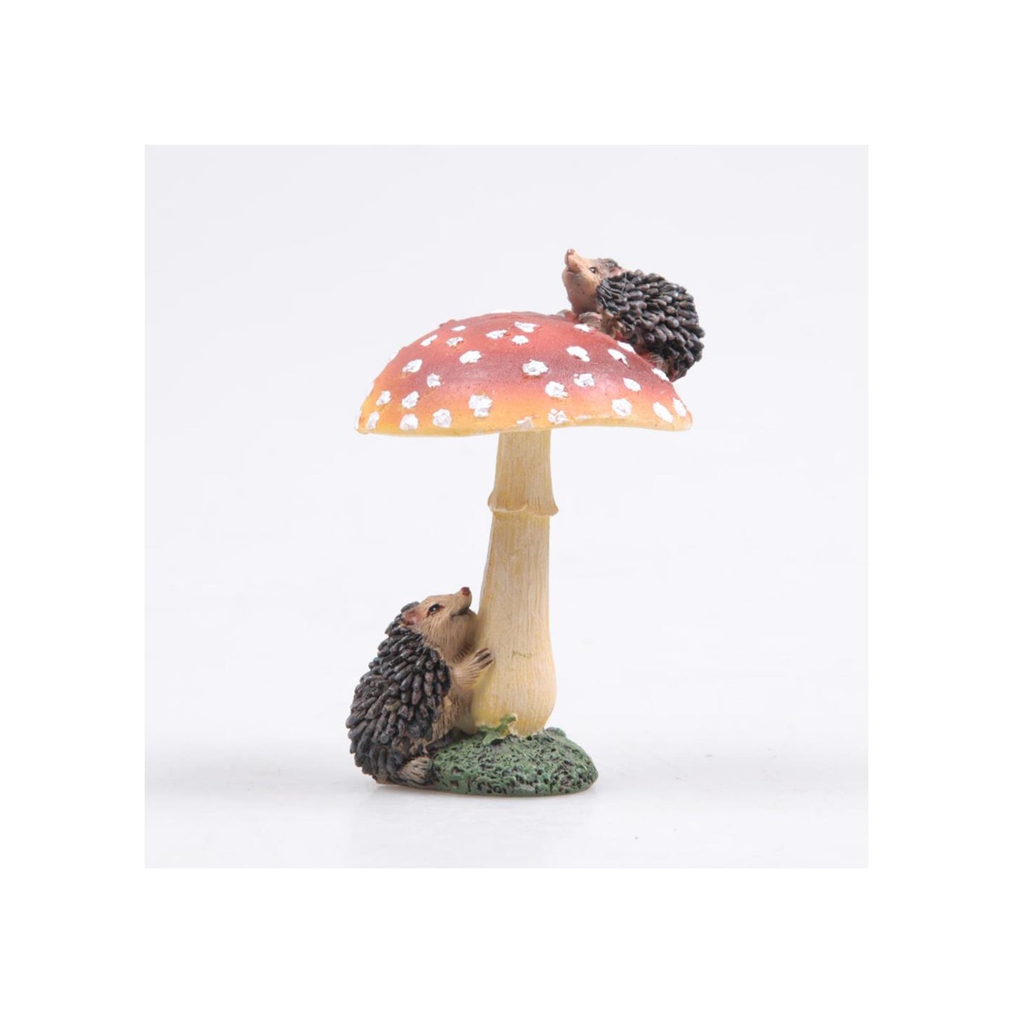 Champignon d'animaux de ferme avec hérisson 7x6,5x11cm
