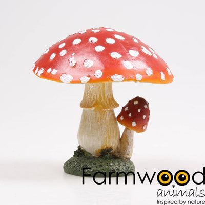 Duo de parapluies champignons animaux de la ferme h15,5 cm