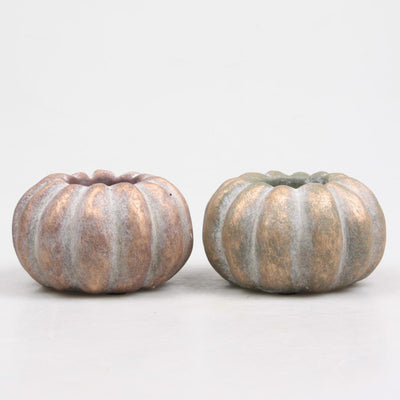 Bougeoir décoration inspiré de la saison citrouille 11x11x6,4cm