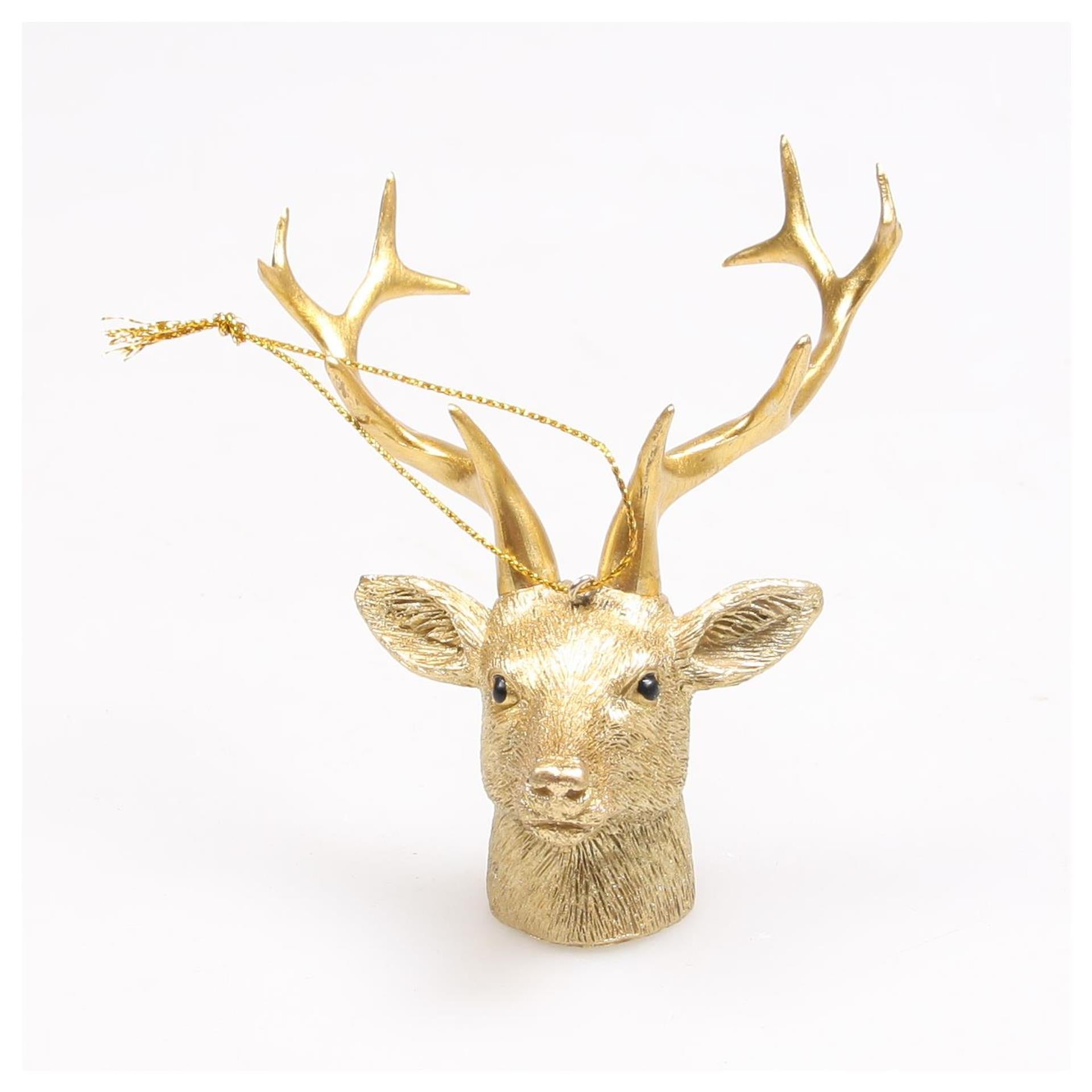 Décoration inspirée par la saison, tête de cerf suspendue en or 10x8x9 cm
