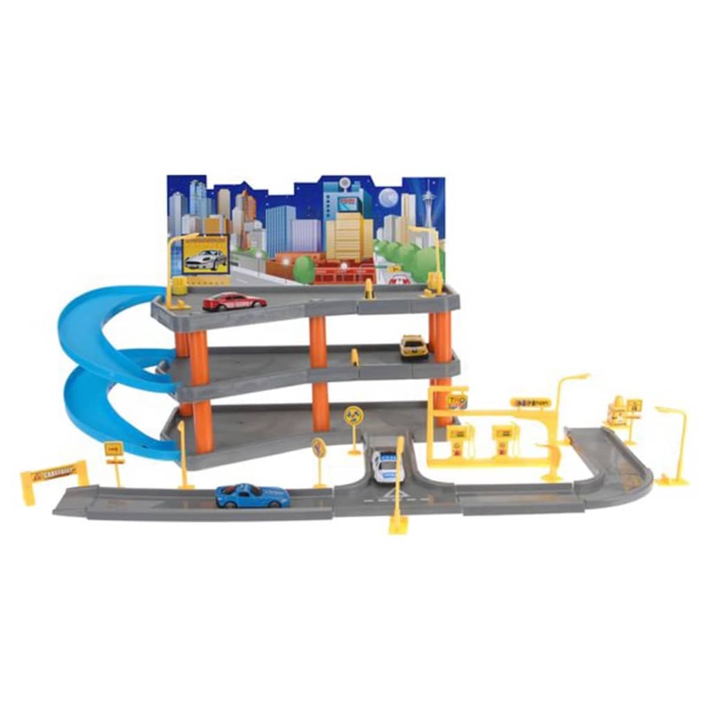 Jouet tendre toys tendre jeu avec 4 voitures 62x31x33 cm gris et bleu