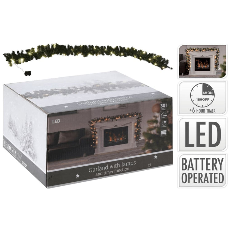 Ambiance Ambiance Christmas Garland avec 30 LED 270 cm