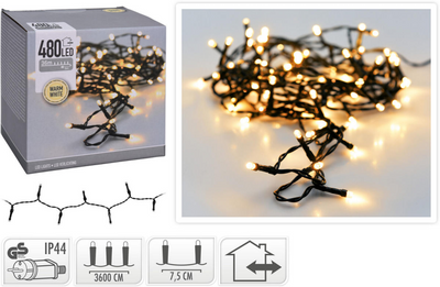 Aucune marque s.i.a. Guirlandes de Noël 36m 480 lumières LED IP44