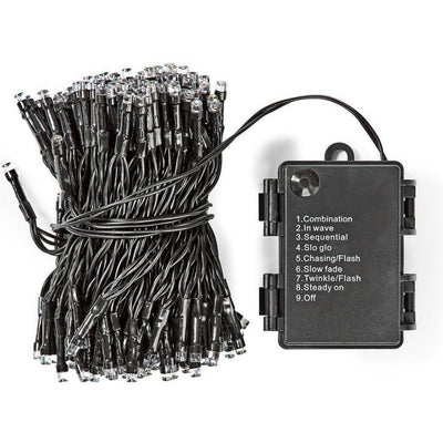Aucune marque s.i.a. éclairage LED à batterie 48 LED 350 cm lumière blanche chaude noir