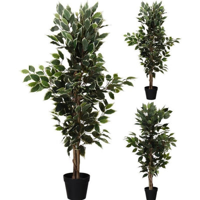 Autres marques plante artificielle ficus 115 cm vert blanc