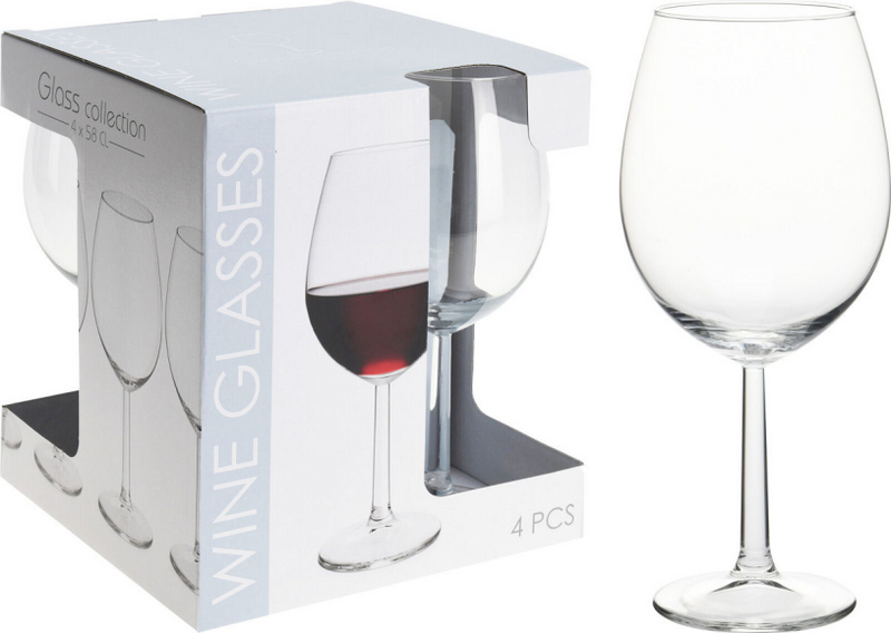 Verre de vin 58 CL Set 4 morceaux