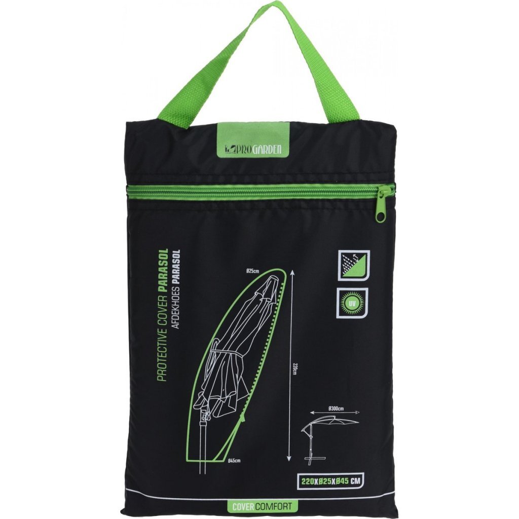 Housse de parasol flottante de jardin Pro 25x220x45 cm noir