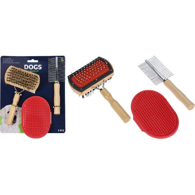 Ensemble de pinceaux de chien de base 3 pièces