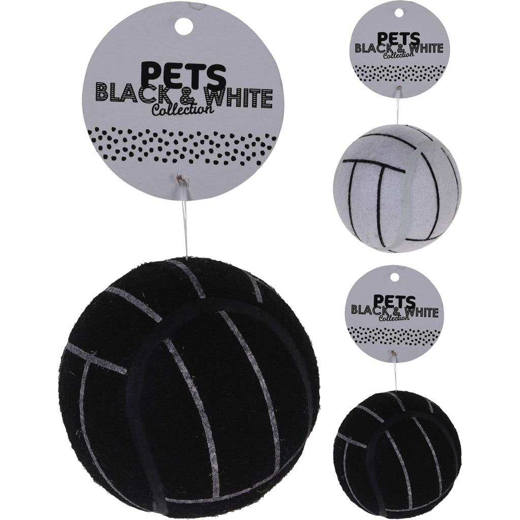 Basique animal de compagnie Balle de chien de collection noir et blanc 7,5 cm
