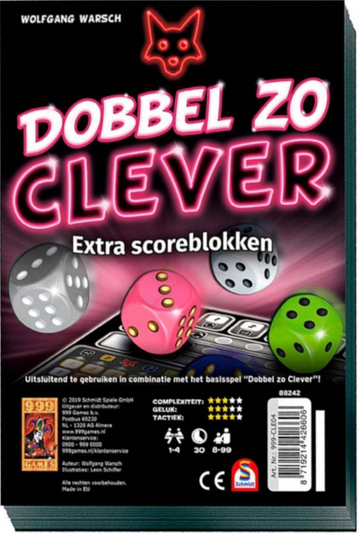 999 Games Scoreblokken Dice Zo Clever, 2e.