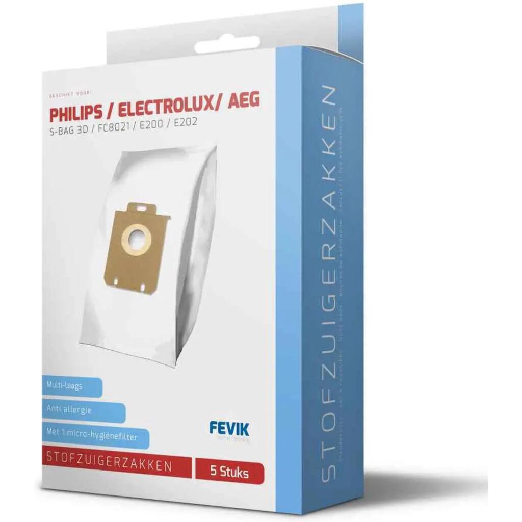 Sacs d'aspirateur fevik Philips Aeg Sbag 3d 5 pièces