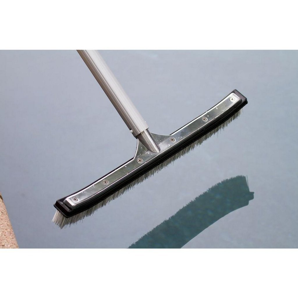 Brosse de piscine de luxe de luxe interline 45 cm en nylon en aluminium
