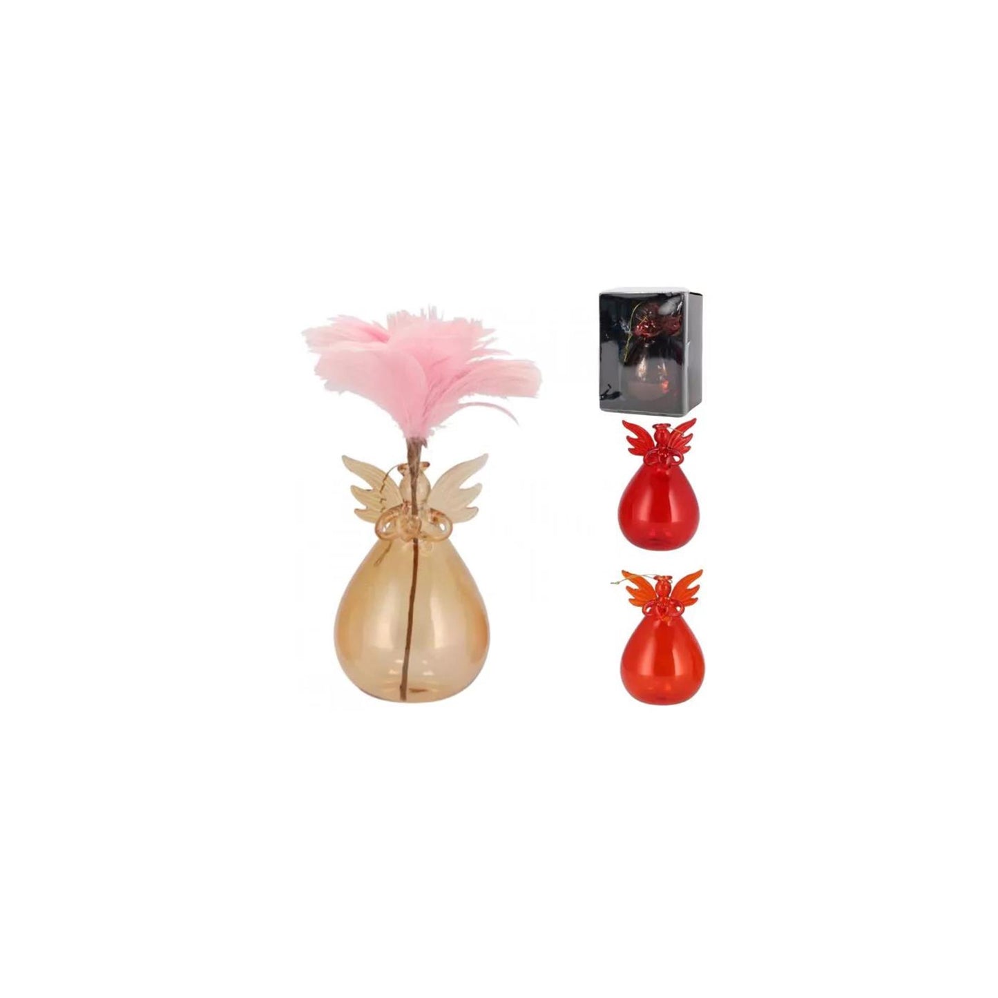 Vase pendentif scintillant 7,5x7,5x12cm