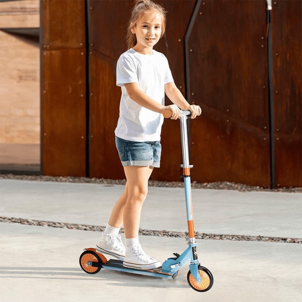 Xq max xq étape max pliable avec frein à pied bleu et orange